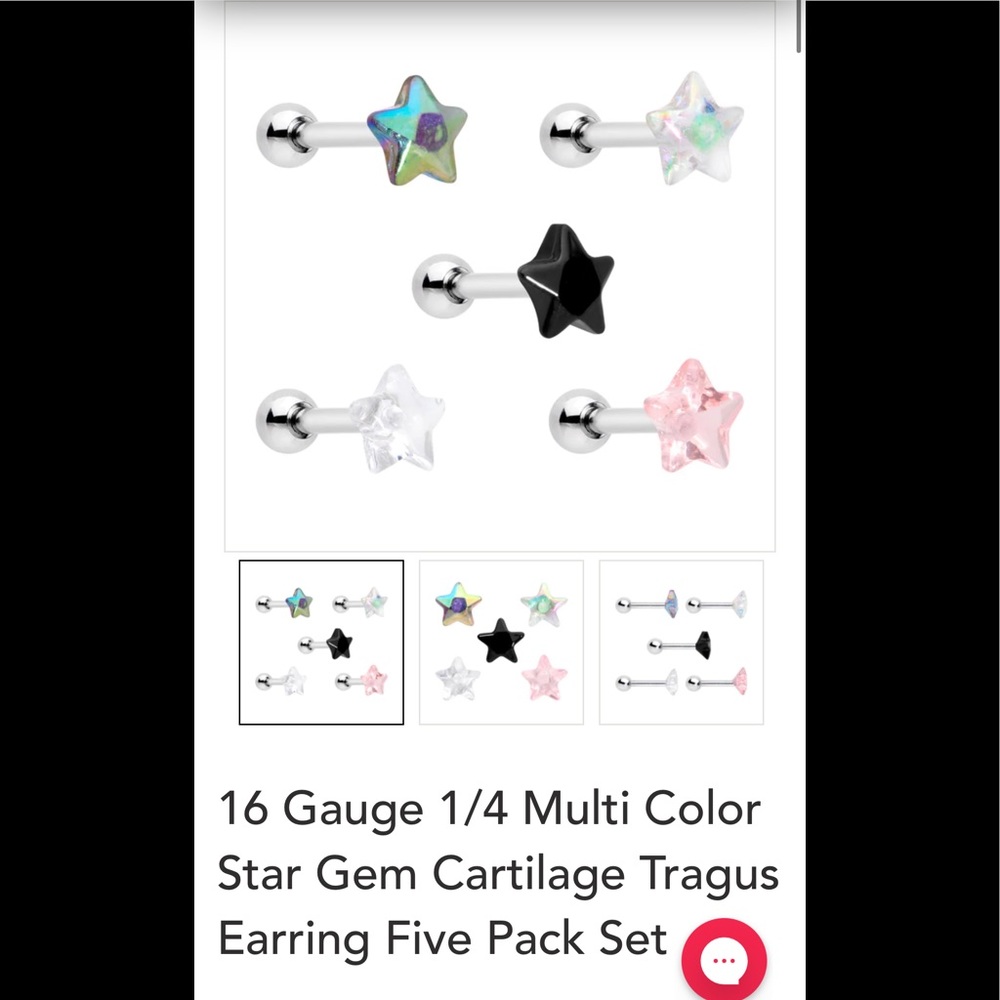 BodyCandy 16G star barbells!